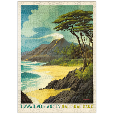puzzleplate Hawai'i Volcanoes National Park: Lava In The Lagoon, Vintage Poster 1000 Puzzle