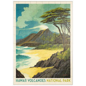 Darstellung des Puzzle Motivs Hawai'i Volcanoes National Park: Lava In The Lagoon, Vintage Poster - Puzzleteile: 100