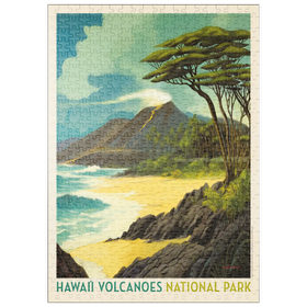 Darstellung des Puzzle Motivs Hawai'i Volcanoes National Park: Lava In The Lagoon, Vintage Poster - Puzzleteile: 500