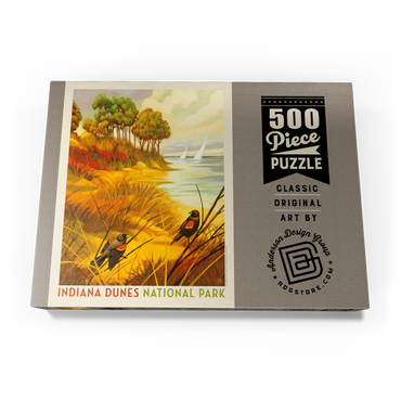 Indiana Dunes National Park: Red-winged Blackbirds, Vintage Poster 500 Puzzle Schachtel Ansicht3