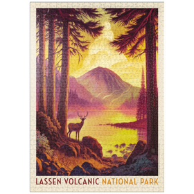 Darstellung des Puzzle-Motivs Lassen Volcanic National Park: Morning Mist, Vintage Poster – Puzzleteile: 1000