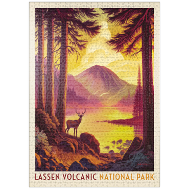 puzzleplate Lassen Volcanic National Park: Morning Mist, Vintage Poster 1000 Puzzle
