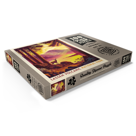 Darstellung des Puzzle Motivs Lassen Volcanic National Park: Morning Mist, Vintage Poster - Puzzleteile: 100