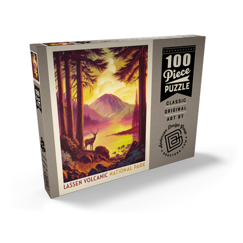 Lassen Volcanic National Park: Morning Mist, Vintage Poster 100 Puzzle Schachtel Ansicht2