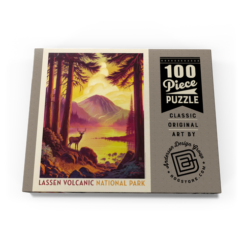 Lassen Volcanic National Park: Morning Mist, Vintage Poster 100 Puzzle Schachtel Ansicht3