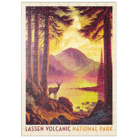 Darstellung des Puzzle Motivs Lassen Volcanic National Park: Morning Mist, Vintage Poster - Puzzleteile: 200
