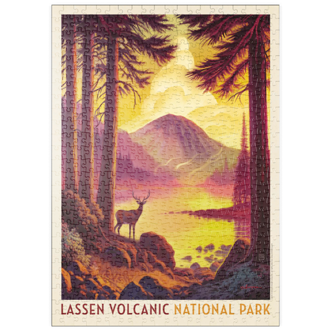 puzzleplate Lassen Volcanic National Park: Morning Mist, Vintage Poster 500 Puzzle