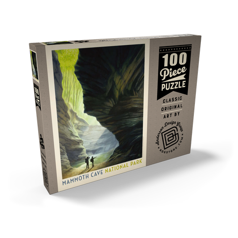 Mammoth Cave National Park: The Light Of Day, Vintage Poster 100 Puzzle Schachtel Ansicht2