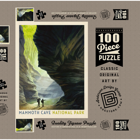 Mammoth Cave National Park: The Light Of Day, Vintage Poster 100 Puzzle Schachtel 3D Modell