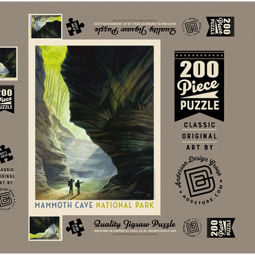 Mammoth Cave National Park: The Light Of Day, Vintage Poster 200 Puzzle Schachtel 3D Modell