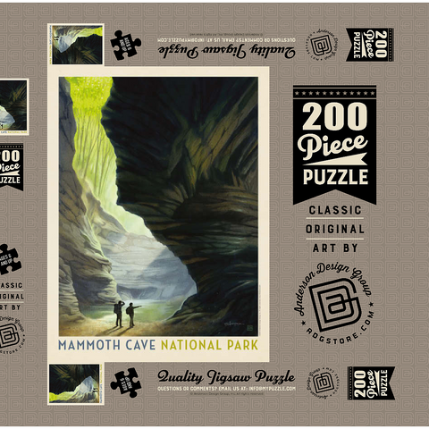 Mammoth Cave National Park: The Light Of Day, Vintage Poster 200 Puzzle Schachtel 3D Modell