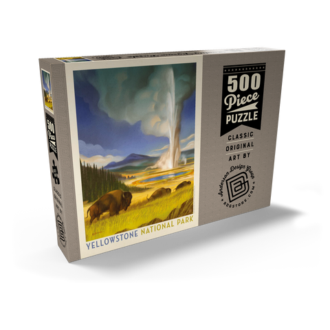 Yellowstone National Park: Wonderland, Vintage Poster 500 Puzzle Schachtel Ansicht2