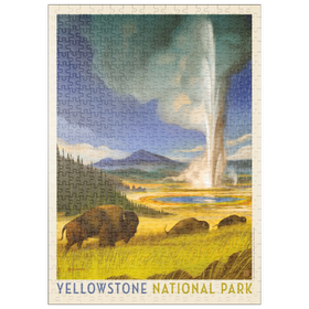 Darstellung des Puzzle Motivs Yellowstone National Park: Wonderland, Vintage Poster - Puzzleteile: 500