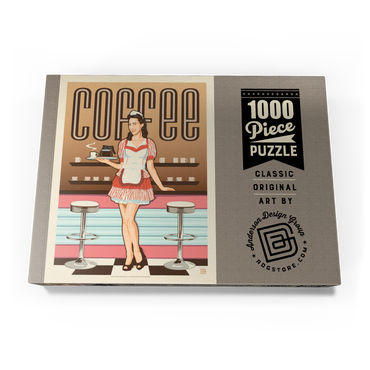 Coffee: Classic American Diner, Vintage Poster 1000 Puzzle Schachtel Ansicht3