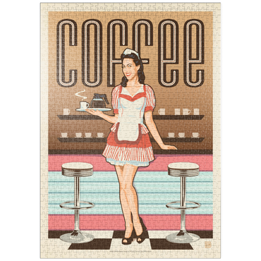 puzzleplate Coffee: Classic American Diner, Vintage Poster 1000 Puzzle