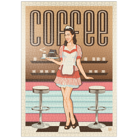 puzzleplate Coffee: Classic American Diner, Vintage Poster 1000 Puzzle