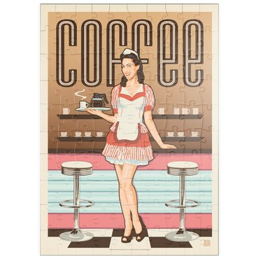 puzzleplate Coffee: Classic American Diner, Vintage Poster 100 Puzzle