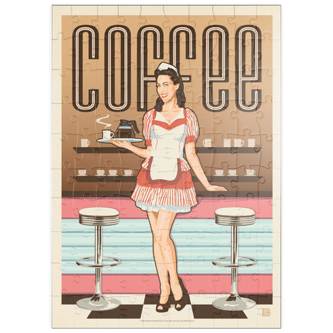 puzzleplate Coffee: Classic American Diner, Vintage Poster 100 Puzzle