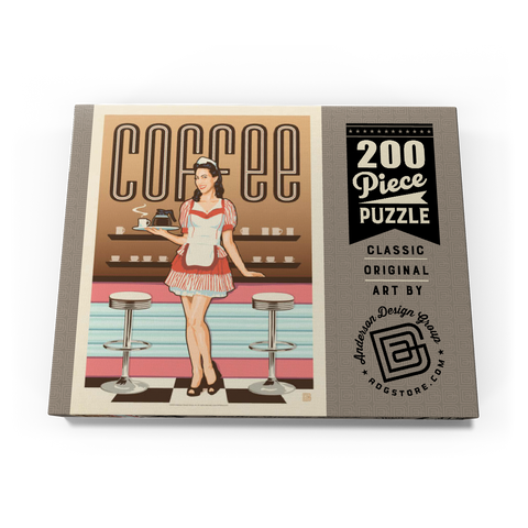 Coffee: Classic American Diner, Vintage Poster 200 Puzzle Schachtel Ansicht3