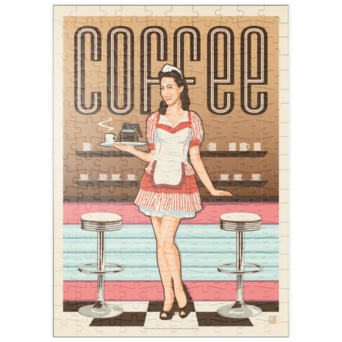 puzzleplate Coffee: Classic American Diner, Vintage Poster 200 Puzzle