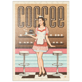 Darstellung des Puzzle Motivs Coffee: Classic American Diner, Vintage Poster - Puzzleteile: 200