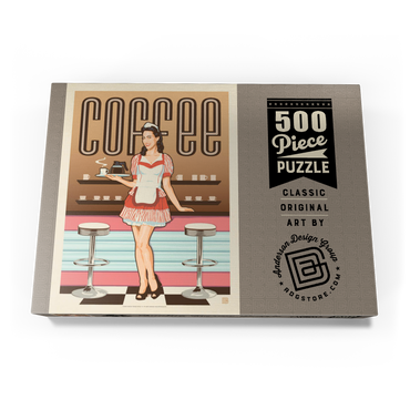 Coffee: Classic American Diner, Vintage Poster 500 Puzzle Schachtel Ansicht3