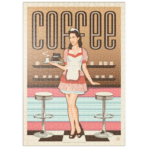 puzzleplate Coffee: Classic American Diner, Vintage Poster 500 Puzzle