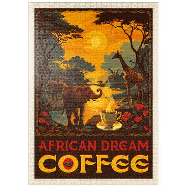puzzleplate African Dream Coffee, Vintage Poster 1000 Puzzle