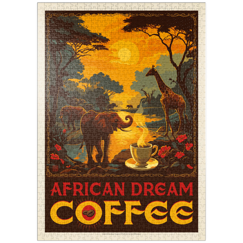 puzzleplate African Dream Coffee, Vintage Poster 1000 Puzzle