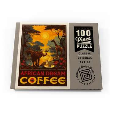 African Dream Coffee, Vintage Poster 100 Puzzle Schachtel Ansicht3