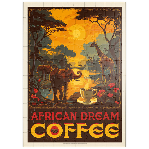 puzzleplate African Dream Coffee, Vintage Poster 100 Puzzle