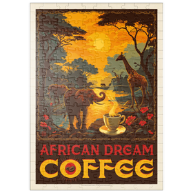 Darstellung des Puzzle Motivs African Dream Coffee, Vintage Poster - Puzzleteile: 200