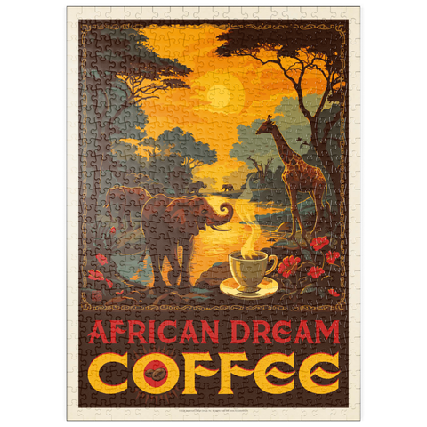 puzzleplate African Dream Coffee, Vintage Poster 500 Puzzle