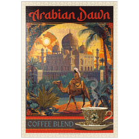 Darstellung des Puzzle Motivs Arabian Dawn Coffee Blend, Vintage Poster - Puzzleteile: 1000