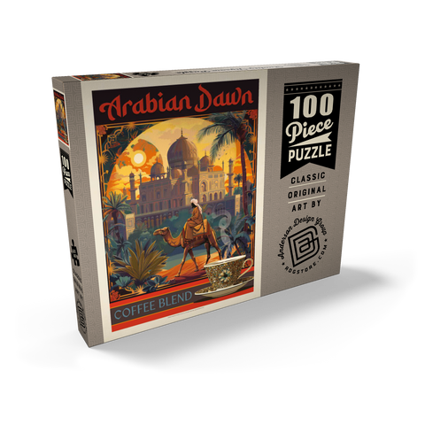 Arabian Dawn Coffee Blend, Vintage Poster 100 Puzzle Schachtel Ansicht2