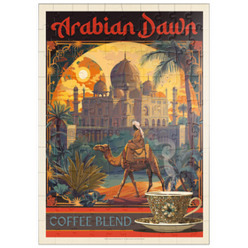 Darstellung des Puzzle Motivs Arabian Dawn Coffee Blend, Vintage Poster - Puzzleteile: 100