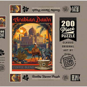 Arabian Dawn Coffee Blend, Vintage Poster 200 Puzzle Schachtel 3D Modell