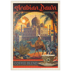 Darstellung des Puzzle Motivs Arabian Dawn Coffee Blend, Vintage Poster - Puzzleteile: 500