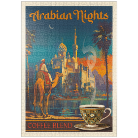 Darstellung des Puzzle Motivs Arabian Nights Coffee Blend, Vintage Poster - Puzzleteile: 1000