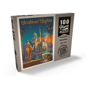 Arabian Nights Coffee Blend, Vintage Poster 100 Puzzle Schachtel Ansicht2
