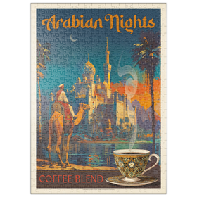 Darstellung des Puzzle Motivs Arabian Nights Coffee Blend, Vintage Poster - Puzzleteile: 500