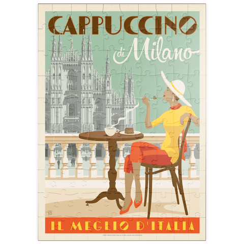 puzzleplate Cappuccino di Milano, Vintage Poster 100 Puzzle