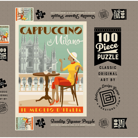 Cappuccino di Milano, Vintage Poster 100 Puzzle Schachtel 3D Modell