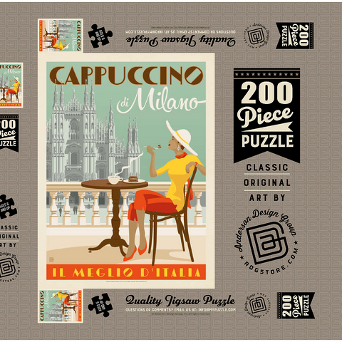 Cappuccino di Milano, Vintage Poster 200 Puzzle Schachtel 3D Modell