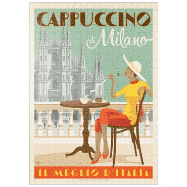 puzzleplate Cappuccino di Milano, Vintage Poster 500 Puzzle