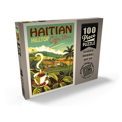 Haitian Hilltop Coffee, Vintage Poster 100 Puzzle Schachtel Ansicht2