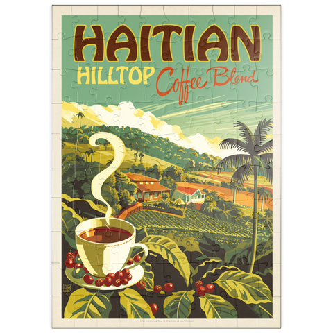 puzzleplate Haitian Hilltop Coffee, Vintage Poster 100 Puzzle