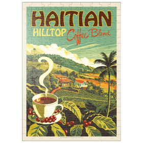 Darstellung des Puzzle Motivs Haitian Hilltop Coffee, Vintage Poster - Puzzleteile: 200