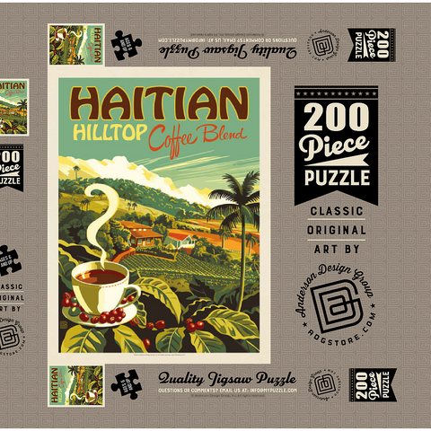 Haitian Hilltop Coffee, Vintage Poster 200 Puzzle Schachtel 3D Modell