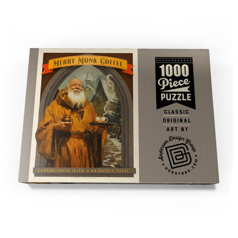 Merry Monk Coffee, Vintage Poster 1000 Puzzle Schachtel Ansicht3
